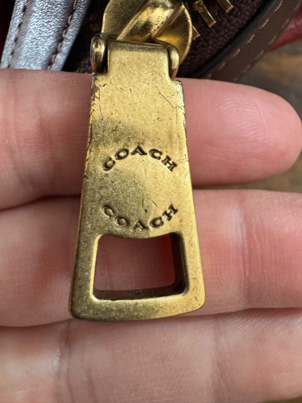 Coach Red Pebbled Leather Shoulder Bag - Picture 5 of 9